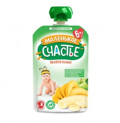 Пюре Маленькое счастье яблоко банан с 6 мес 90 г